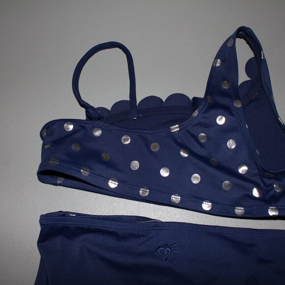 Blue & Silver 2 Pcs Justice Bikini Swimsuit Size 12 - Picture 6 of 10